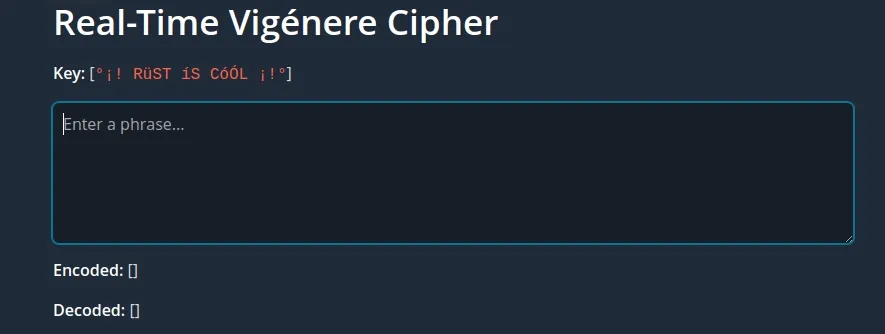 WASM Vigenére Cipher