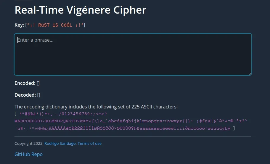 Vigenère cipher complete