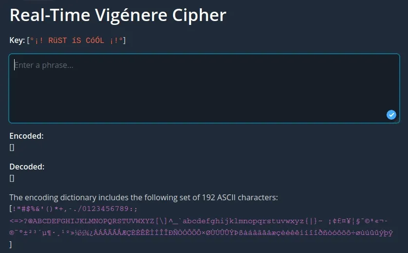 Vigenère cipher properly showing spaces